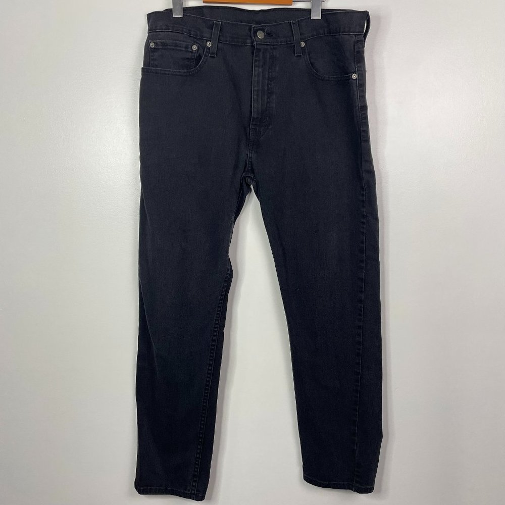 Levis 502 Mens Black Jeans Size 34x30 Relax Fit Straight Leg Denim